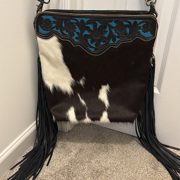 NWOT Myra cowhide fringe bag